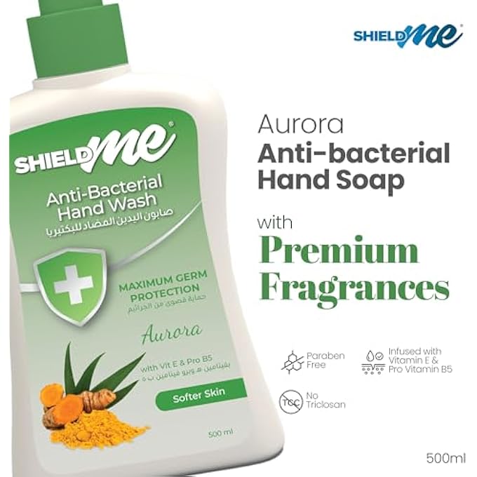 SHIELDME ANTIBACTERIAL HANDWASH LIQUID SOAP, 500ML (PACK OF 4)- AURORA - Image 2